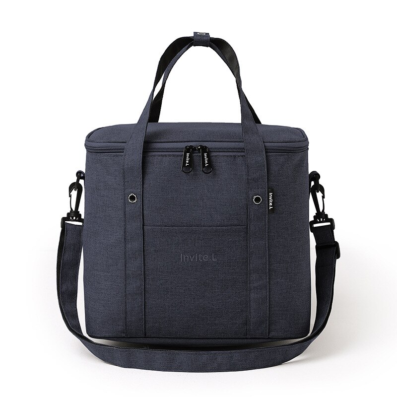 Duża na ramię torba termiczna termiczne torby na obiad dużego ciężaru izolowane torebka chłodząca przenośny piknik na świeżym powietrzu napój jedzenie piwo pojemnik robić przechowywania: ciemny niebieski