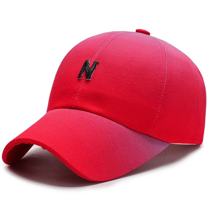 Sombreros de béisbol con degradado para hombre y mujer, gorra de béisbol con degradado, color verde y rojo, Cierre trasero, Hip Hop, unisex,: Red Baseball Cap