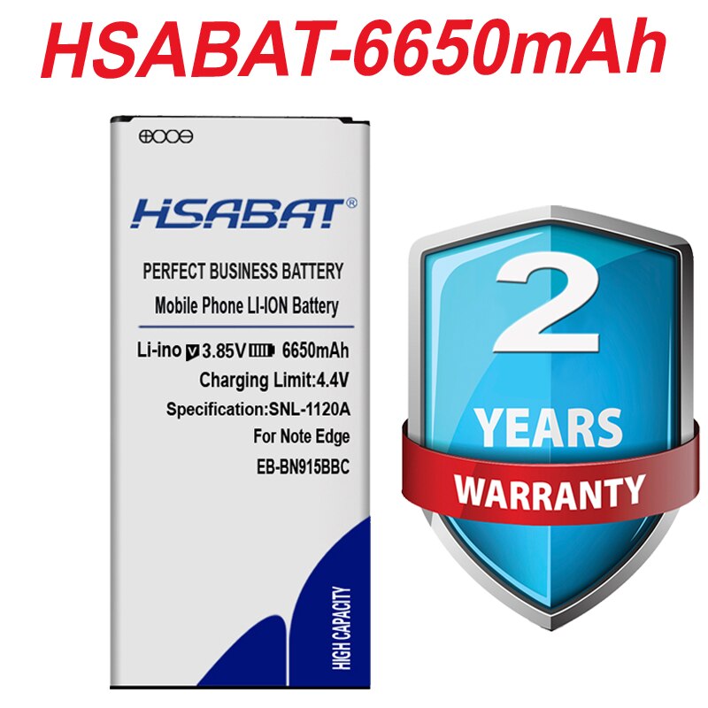 HSABAT 6650mAh EB-BN915BBC Batterie Pour Samsung Galaxy Note Edge N915 N915A N915D N9150 N915K N915L N915S N915X