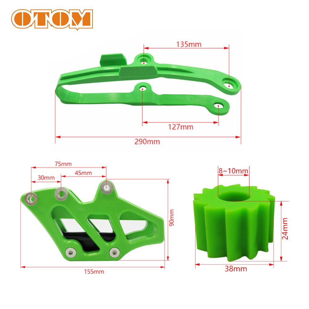 OTOM KXF Motorcycle Chain Guard Guide Swingarm Chain Slider For KAWASAKI KX250F KX450F Green Chain Guard Sprocket Dirt Bike