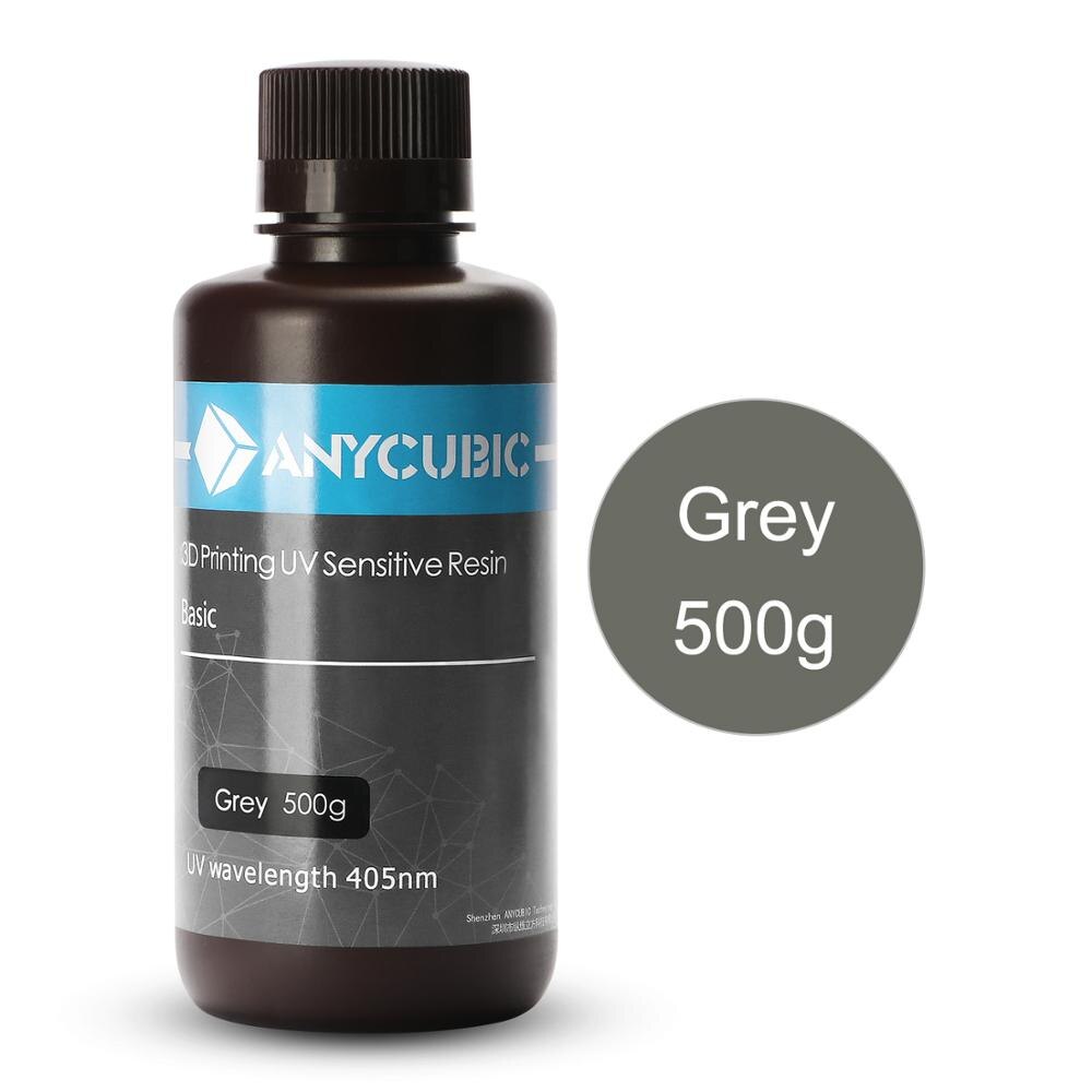 ANYCUBIC Photon 405nm 1L Resin for Photon S 3D Printer LCD UV Sensitive Resin Liquid Printing Material Photosensitive UV Resin: Grey-500ml
