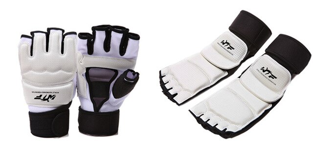 Xs-xxl koko pro taekwondo käsineet sparraus käsi jalkasuojat nyrkkeilyhanskat karate taekwondo vaatteet henkselit suojat: Käden jalkasuoja / S