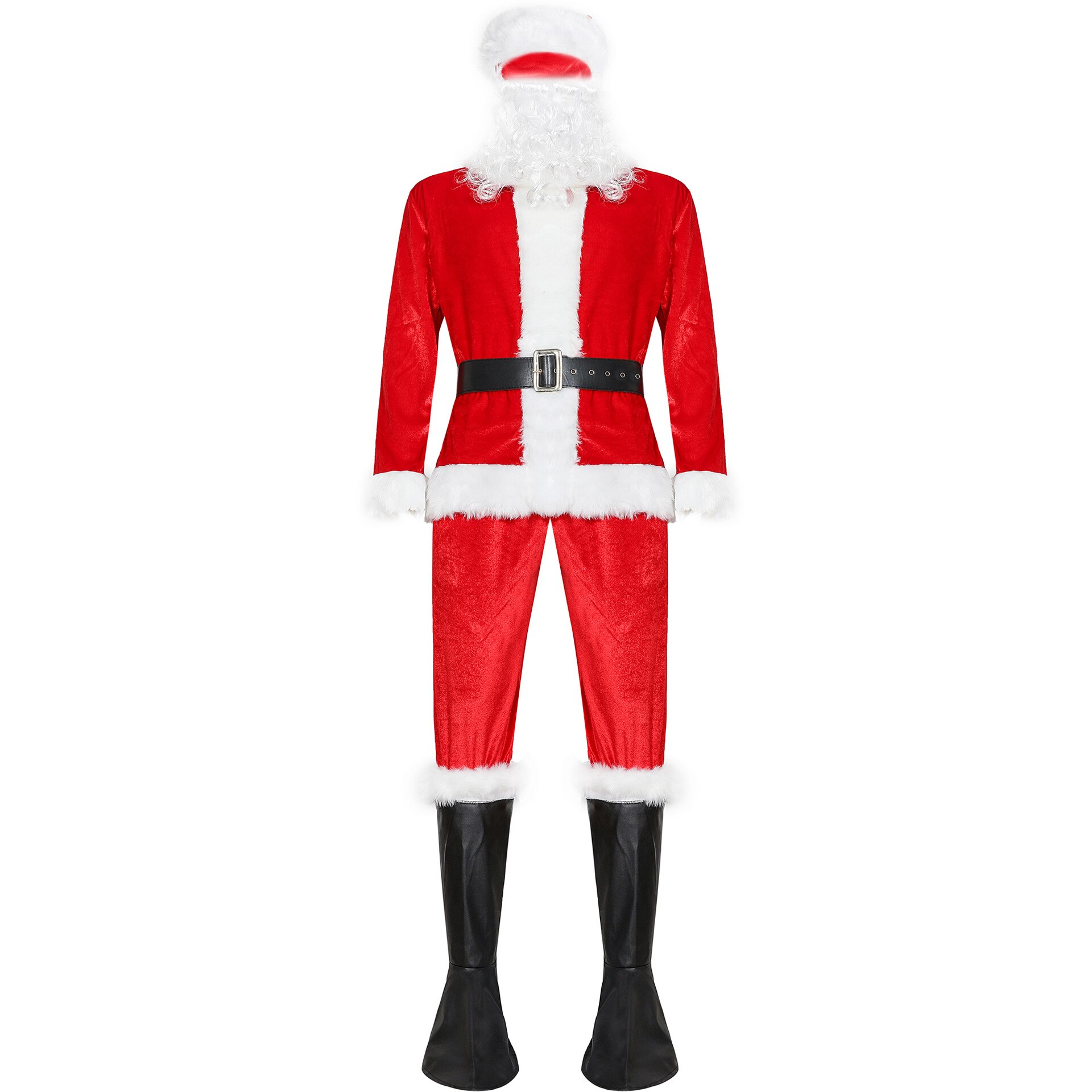 Weihnachten neueste erwachsenen männlichen Santa Claus kostüm 6-stück anzug