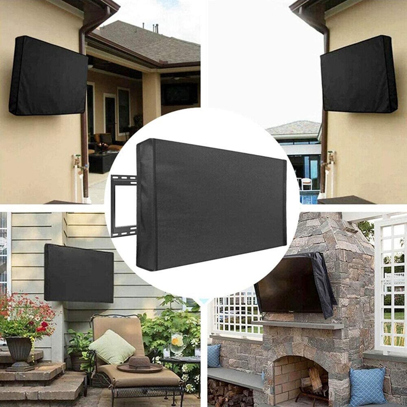 Outdoor TV Cover 600D Polyester Weatherproof Flat Screen TV Display Protector for 40-42Inch Outside Flat Screen TV