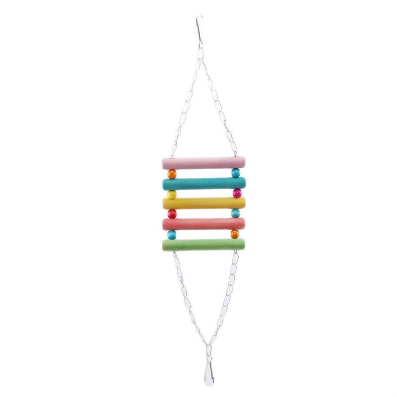 Oiseaux jouets drôle calopsitte perruche Conure oiseaux morsures jouet perroquet balançoire Cages mâcher jouets acrylique Suspension pont escalade corde: 879323 11.8x10cm