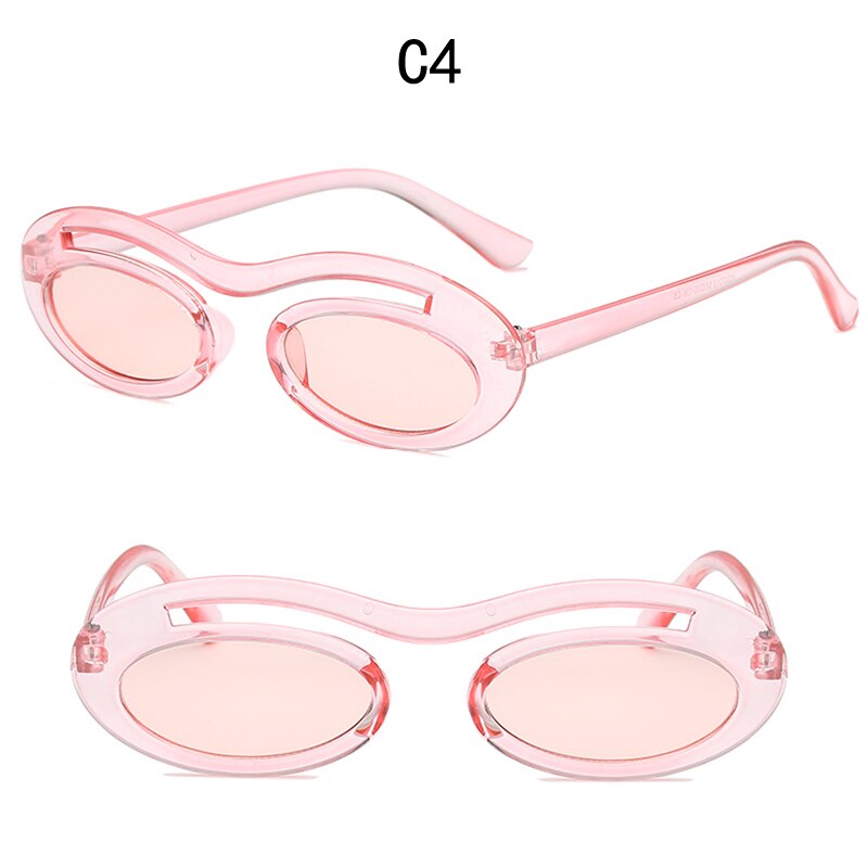 Kleine ovale ronde wandelzonnebril dames merk heren heldere kleur lenzen unisex zonnebril voor dames vrouwelijk  uv400: 12-kd97013-c4