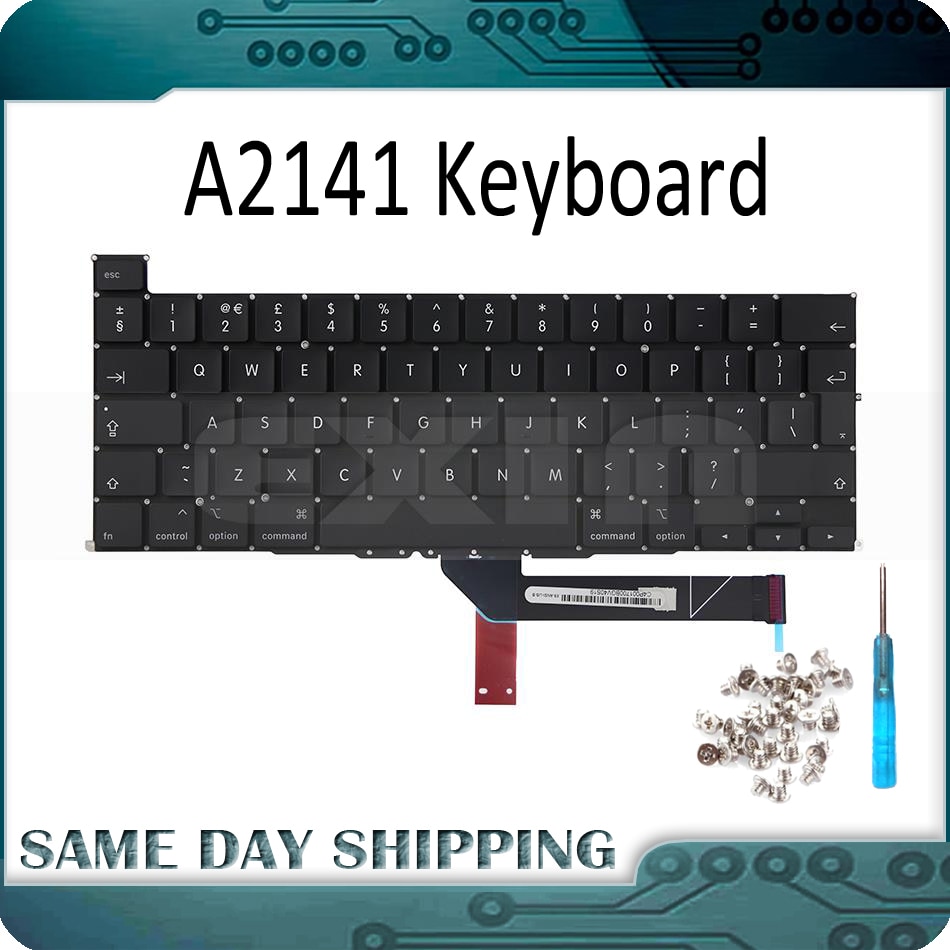 teclado A2141 EU UK US inglés FR francés ruso español alemán italiano danés para MacBook Pro Retina 16 "A2141 año
