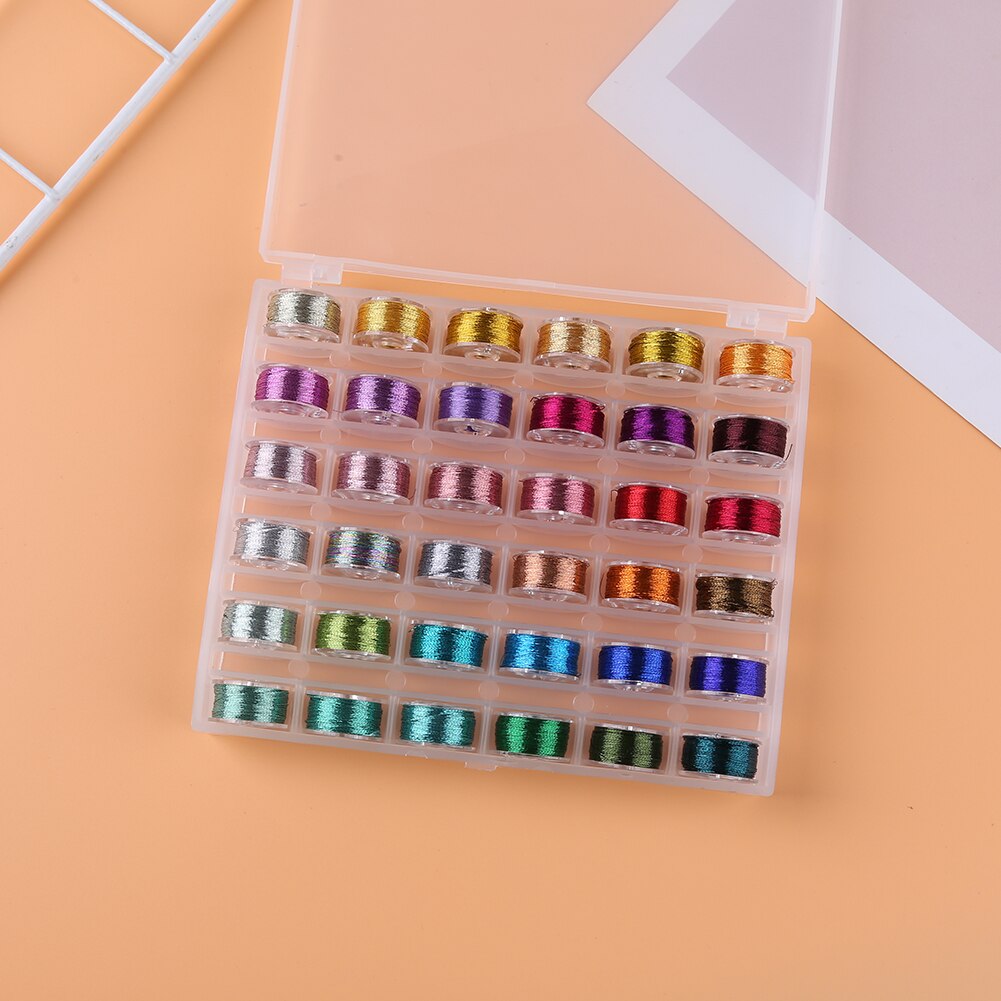 Handmade Embroidery Sewing Gold Threads Polyester Home Hand Stitching Sewing Machine Supplies Yarn Line Box for DIY Crafts