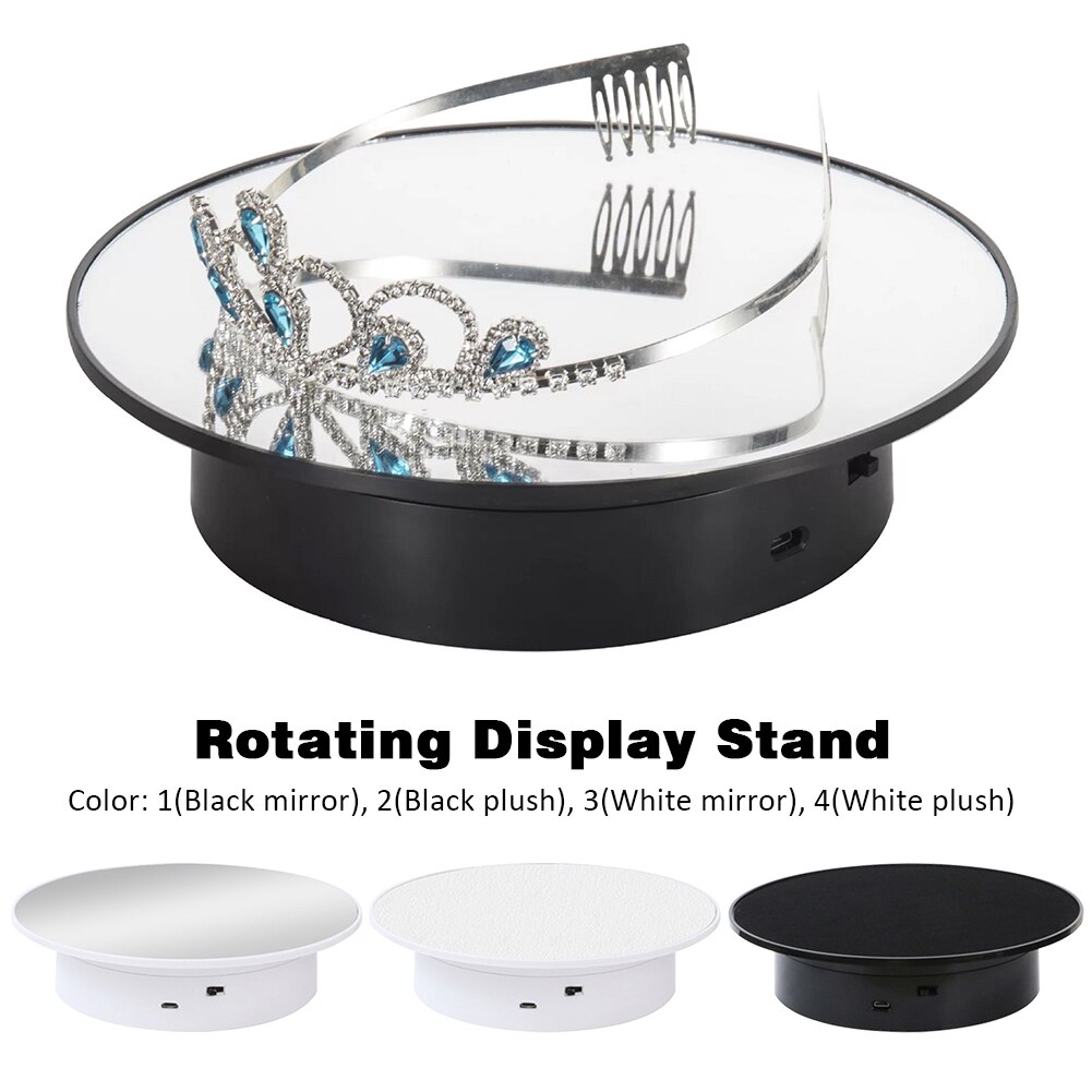 Plateau tournant électrique présentoir rotatif pour bijoux accessoires de produits de collection USB modèle Rechargeable passe-temps photographie ABS