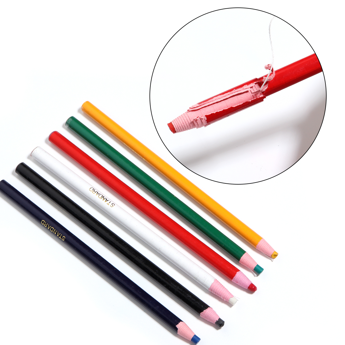 Lápiz de tiza de sastre para costura colorida, rotulador de tela de tiza sin cortes para Patchwork, herramienta de ropa DIY, accesorio de ropa, 6/12 Uds.