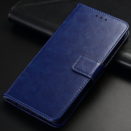 Étui portefeuille en cuir à rabat magnétique pour zte blade  a5 , avec support, housse de protection pour téléphone portable  a5: Bleu rétro