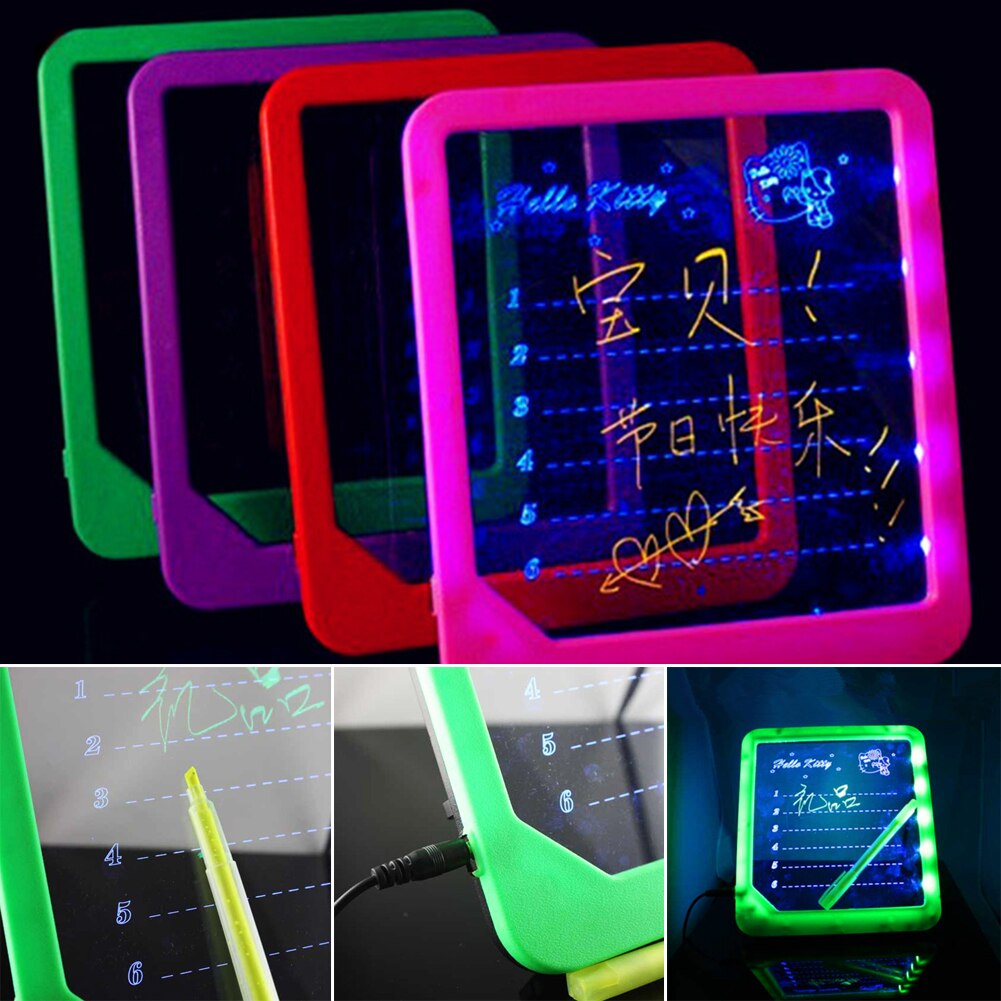 Escrita deixando mensagem crianças anúncios placa quadrado desenho estável ultra fino fluorescente prático placa de escrita