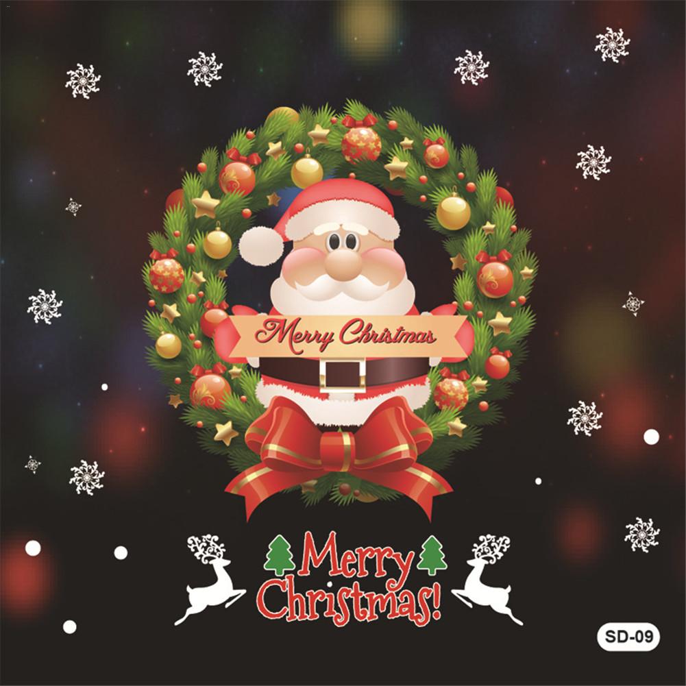 ON Christmas Window Stickers Waterproof Decorative Stickers Various Patterns Home Decoration: Pink
