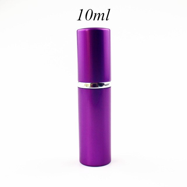 5ml 10ml parfum glazen fles reis aluminium spray verstuiver lege metalen parfum verstuiver draagbare: Paars -10ml