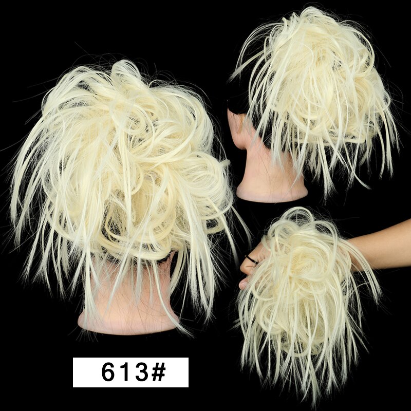 Werd Rommelig Haar Ring Fiber Synthetische Hittebestendige Pruik Broodje Krullend Elastische Haarband Dames Mode Haar Ring Natuurlijke Pruik: P2/613