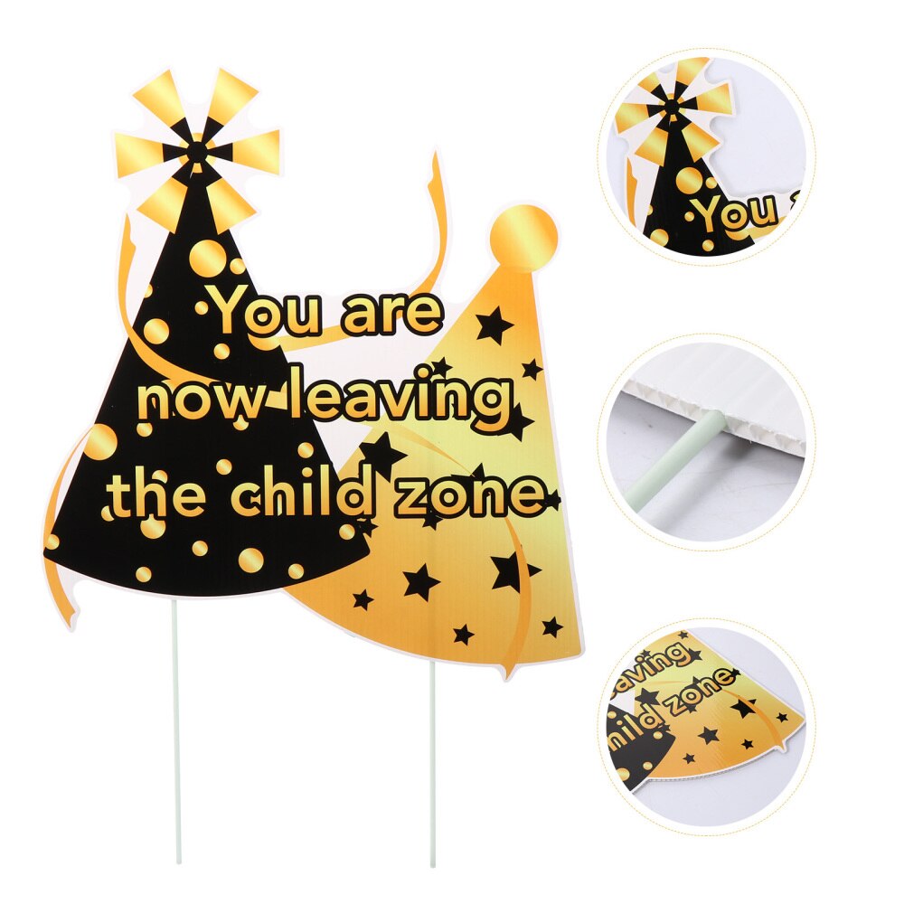 1pc Exquisite Practical Lawn Sign Yard Sign for Birthday Garden Home: Birthday hat