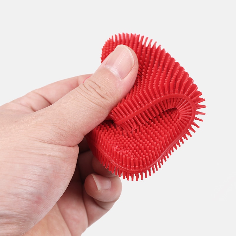 1/3/4pcs Kitchen Cleaning Brush Silicone Dishwashing Brush Fruit Vegetable Dish Washing Cleaning Brushes Pot Pan Sponge Scrubber