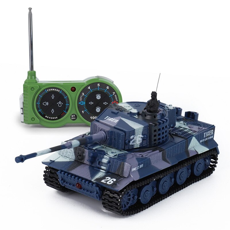 Mini tanque a Control remoto para niños, vehículo blindado, Panzer, 1:72, juguetes electrónicos: Camouflage Blue