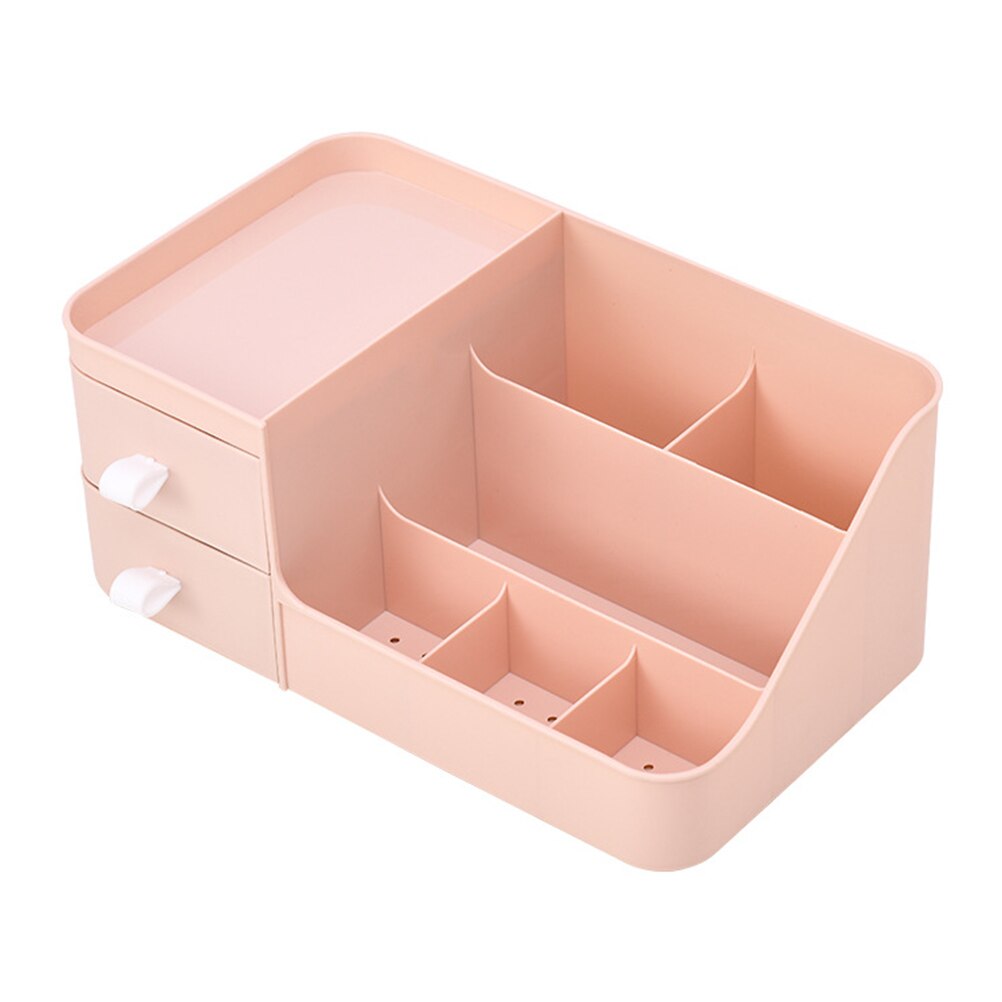 Makeup Organizer Dressing Table Makeup Box Organizer For Cosmetics Storage Makeup Jewelry Storage Box Table Sundries Storage Box: Pink