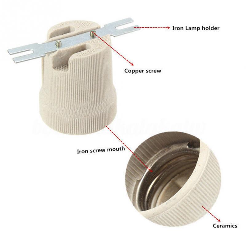 Screw E27 Ceramic Porcelain Socket Light Bulb Holder for E27 Heat Lamps Reptile Pet