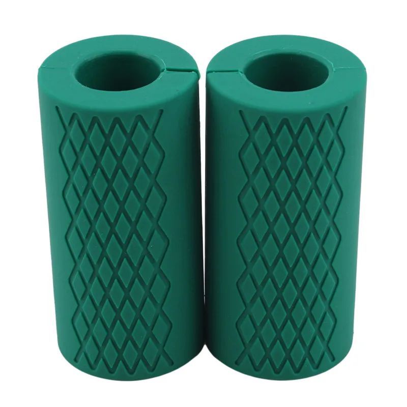 1 Paar Langhantel-Hantelgriffe, dicke Stangengriffe, Crossfit-Silikon-Anti-Rutsch-Pad, zum Hochziehen, Gewichtheben, Kettlebells, Fett Griff: Pflaume