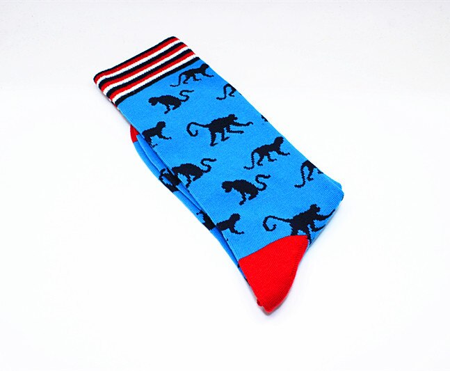 Hommes chaussettes dessin animé singe renard pingouin affaires genou-haute chaussettes drôle personnalité équipage chaussettes heureux chaussettes Harajuku Chaussette