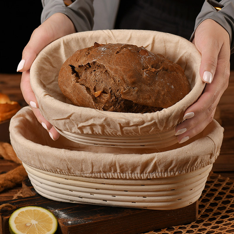 Cesta de fermentación de pan de fermentación europea, resistente al ratán Natural, suministros para hornear de masa fermentada DIY, cesta de mimbre para el hogar