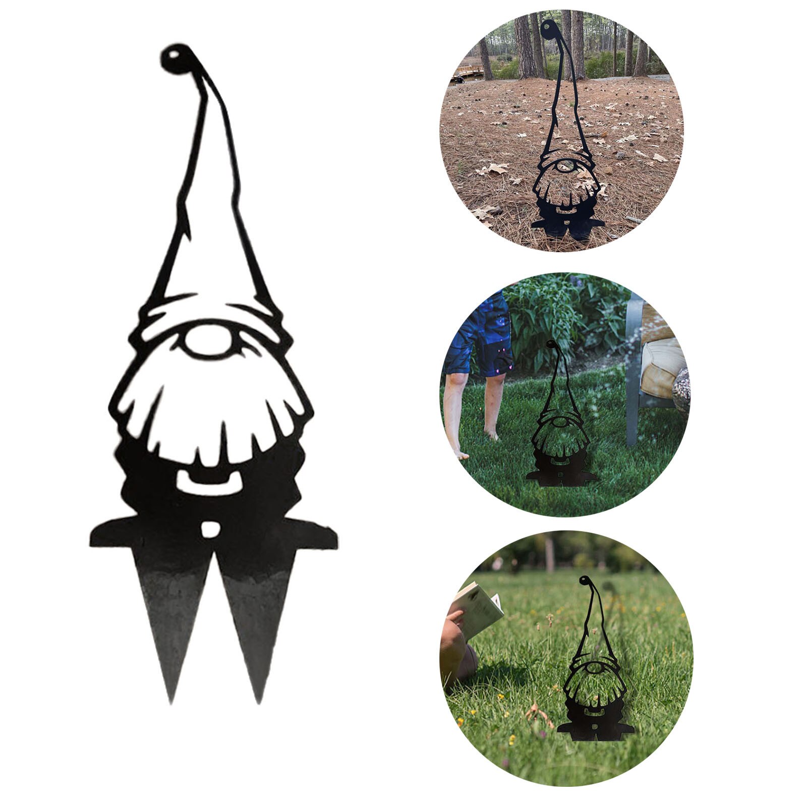 Staal Tak Gnomes Decoratie Metalen Boom Art Backyard Outdoor Tuin Dier Zilveren Decoratieve Stakes Leuke Staande Silhouet