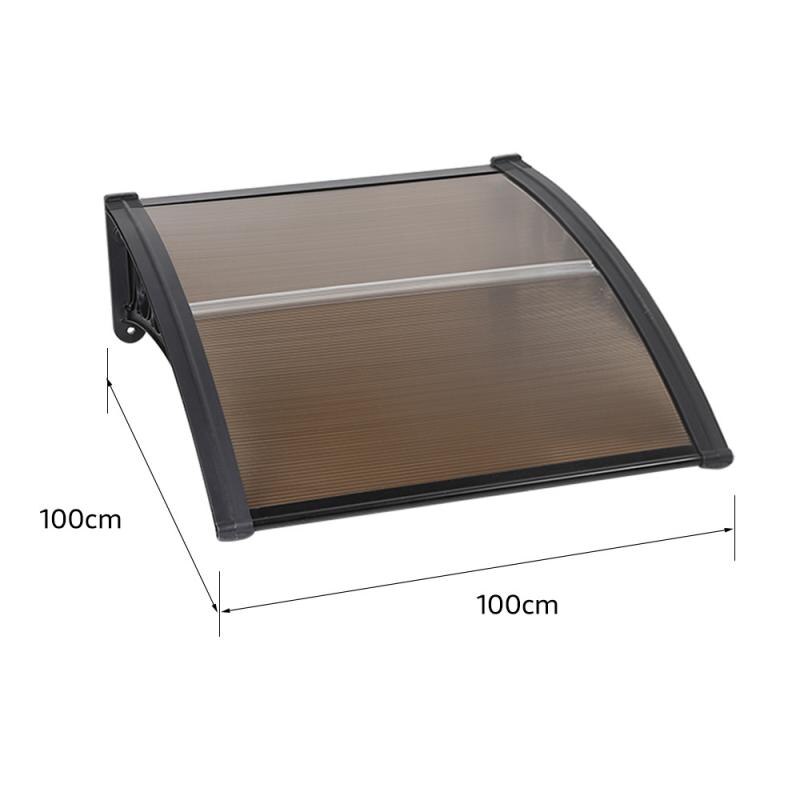 Multi-size Brown DIY Door And Window Awning Canopy Sun Shelter Awning Tent Awning Window Canopy Rain Shelter Roof Sun Shade HWC: 100X100 cm