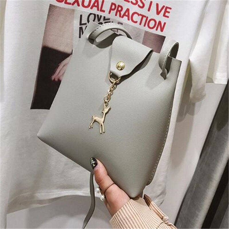 Dames schoudertas pu leer dames messenger bag dames pure kleur kleine klep vierkante tas clutch tassen handtassen: Grijs -2
