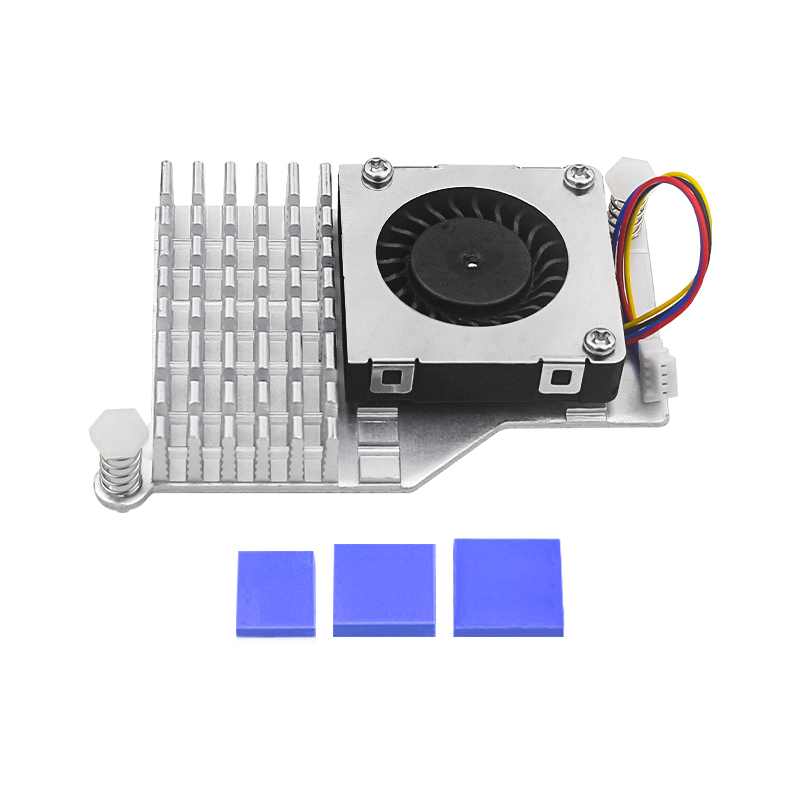 Raspberry Pi 5 Active Cooler Aluminum Heatsink PWM Speed Adjustable Fan Black Silver Blue Cooling Radiator for RPI 5 Pi5: Red