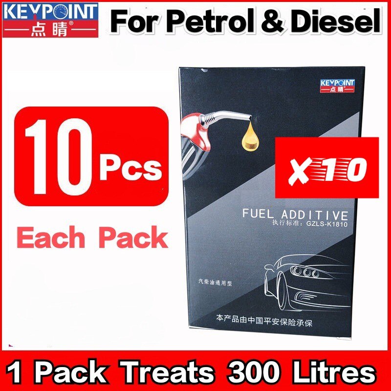 On :Fuel additive for Petrol & Diesel Carbon&Fuel System Cleaner Power Booster fuel saver (One Pack Treat 300Litres) Key