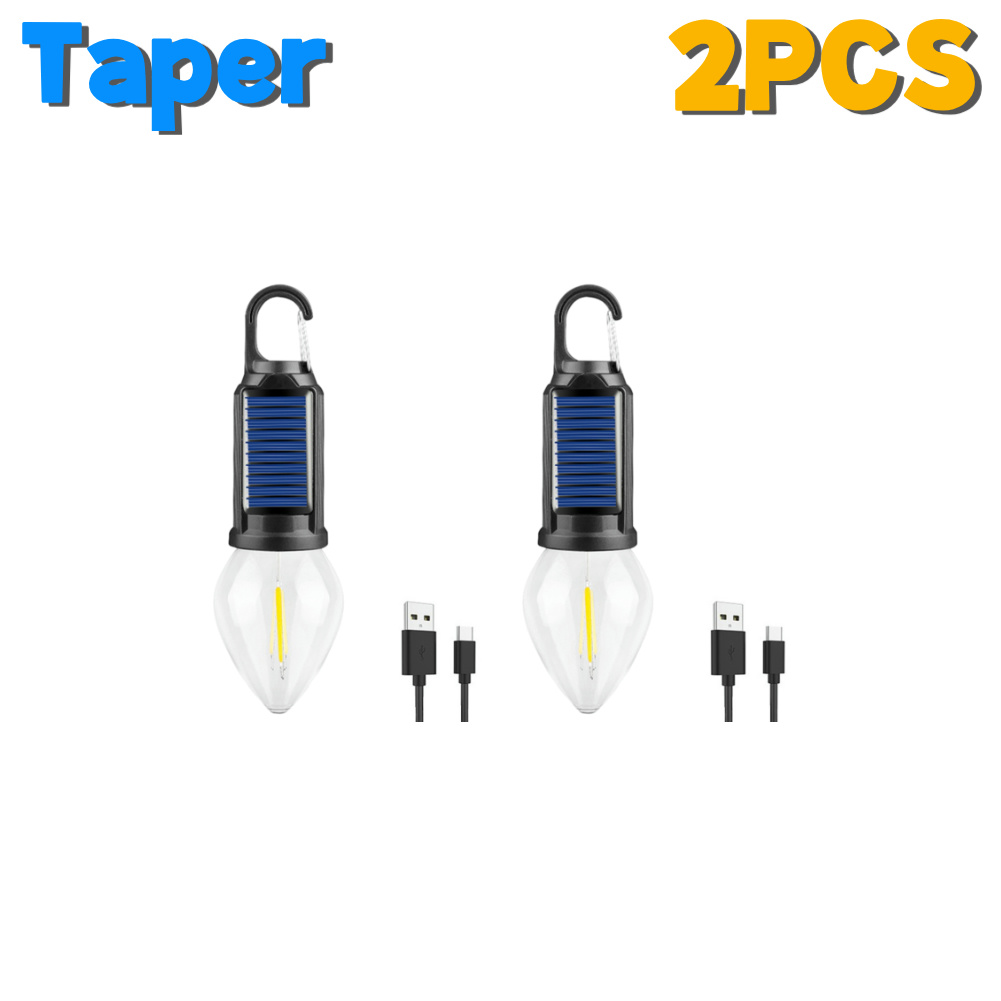 1-5pz Lanterna di illuminazione a portato solare con gancio Luce d'atmosfera per barbecue Ricarica USB Lampada portatile portatile impermeabile per barbecue da campeggio: Rosa