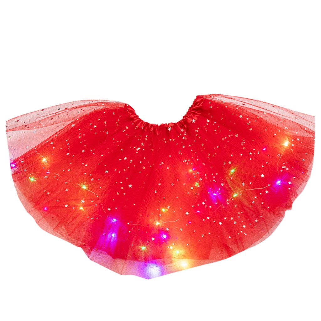Pasgeboren Kids Meisjes Baby Sequin Tutu Rok Led Light Up Pettiskirt Ballet Kleding Baby Meisjes Kleding Meisjes Jurk Korte Rok: RD
