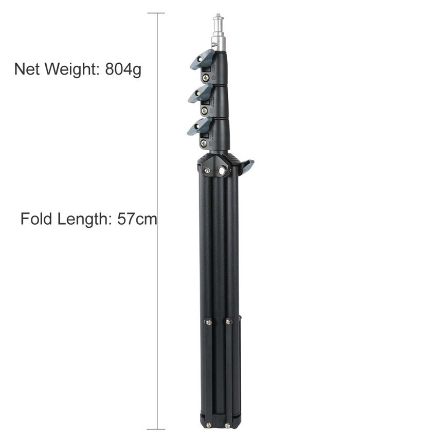 Trépied pliable en métal, support de lampe Photo 180cm 70.86in, bras de flèche à 4 sections pour lampe Flash de Studio, charge de 3KG