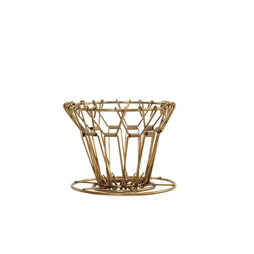 Metal Coffee Filter Hand Punch Coffee Filter Cup Reusable Folding V-shape Drip Funnel Filter Mug Tea Filter: Default Title