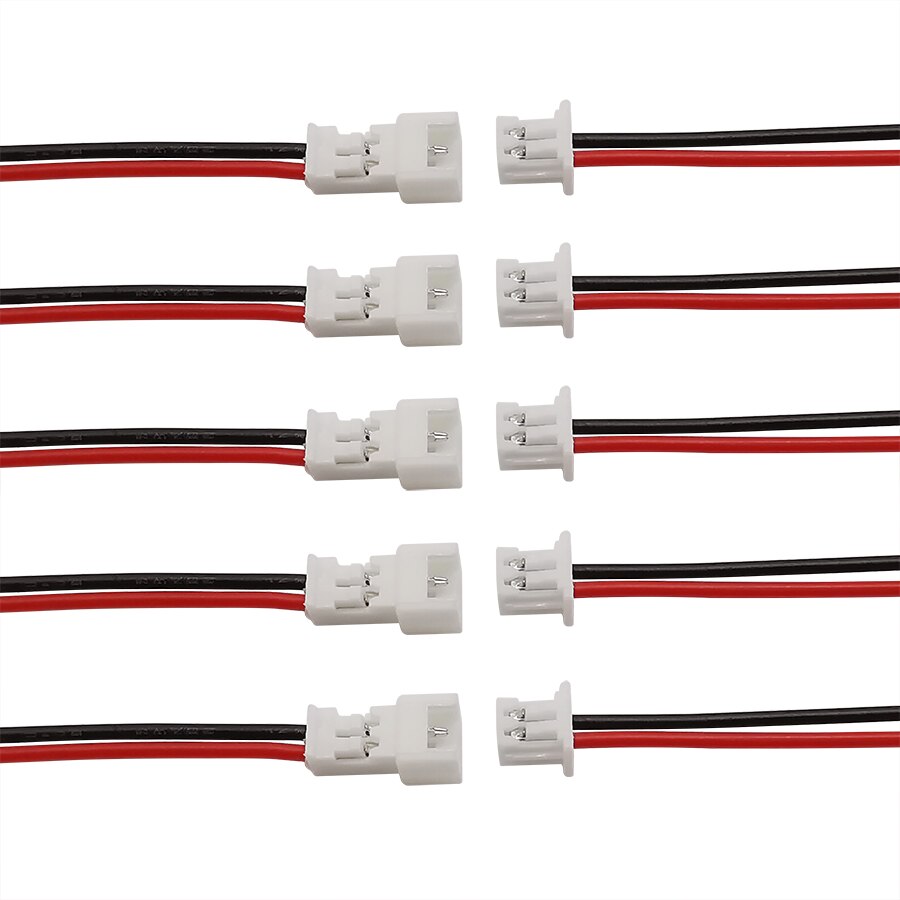 Connecteur de câble JST à 2 broches avec fils de 15CM, 100/50 paires, Jack Micro mâle femelle de 1.25mm
