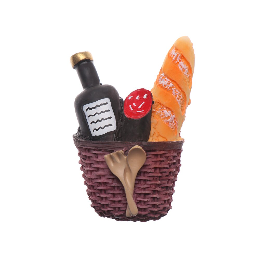 Refrigerator Ornament Whiteboard Kitchen Tools Fridge Magnet Cartoon Food Shape Bread Egg Milk Magnetic Stickers: Type   4