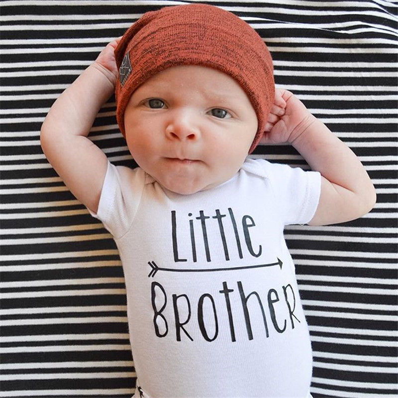Brotherhood Clothes Lovely Summer Little Brother Baby Boys Romper Bodysuit Big Boy T-shirt Tops Cute Brothers Clothing Outfits