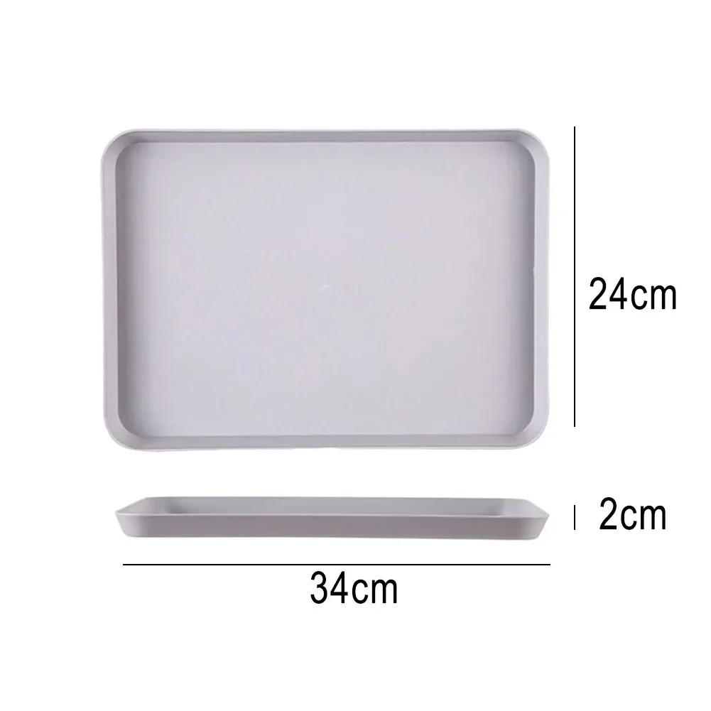 Kitchen Dining Bar Heat-Resistant Trays Plate Dinner Plate Flat Fruit Tray PP Tea Tray Makeup Item Serving Dishes Convenient: Red / 6 Inches