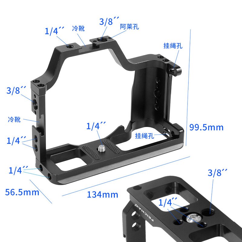 FEICHAO – cadre de caméra M50 pour Canon M5 M50 MarkII 3/8 1/4, support de chaussure froide avec sangle pour Arri, stabilisateur de moniteur à poignée
