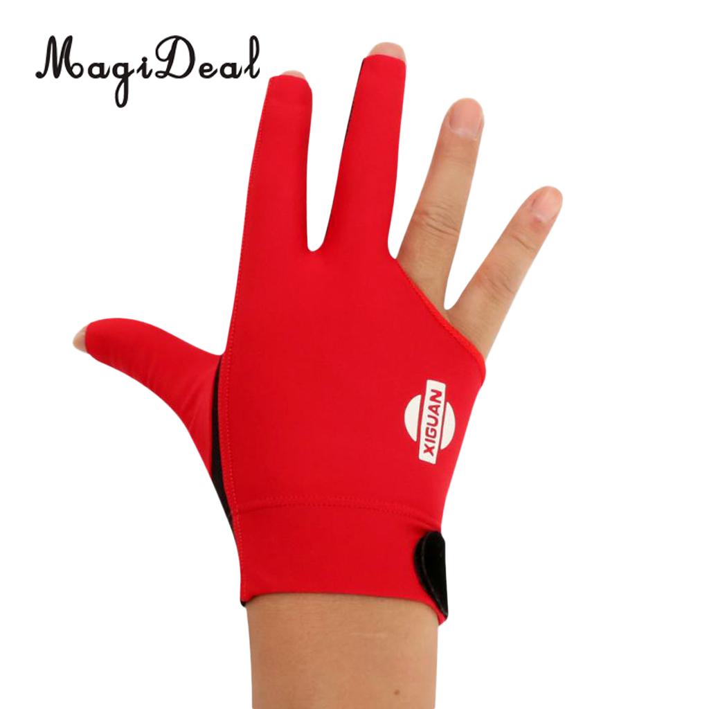 MagiDeal 3-dito Professionale Elastico Mano Destra biliardo Stecca Da Biliardo Guanto per Divertente interno Biliardo Accessorio 3 Colori