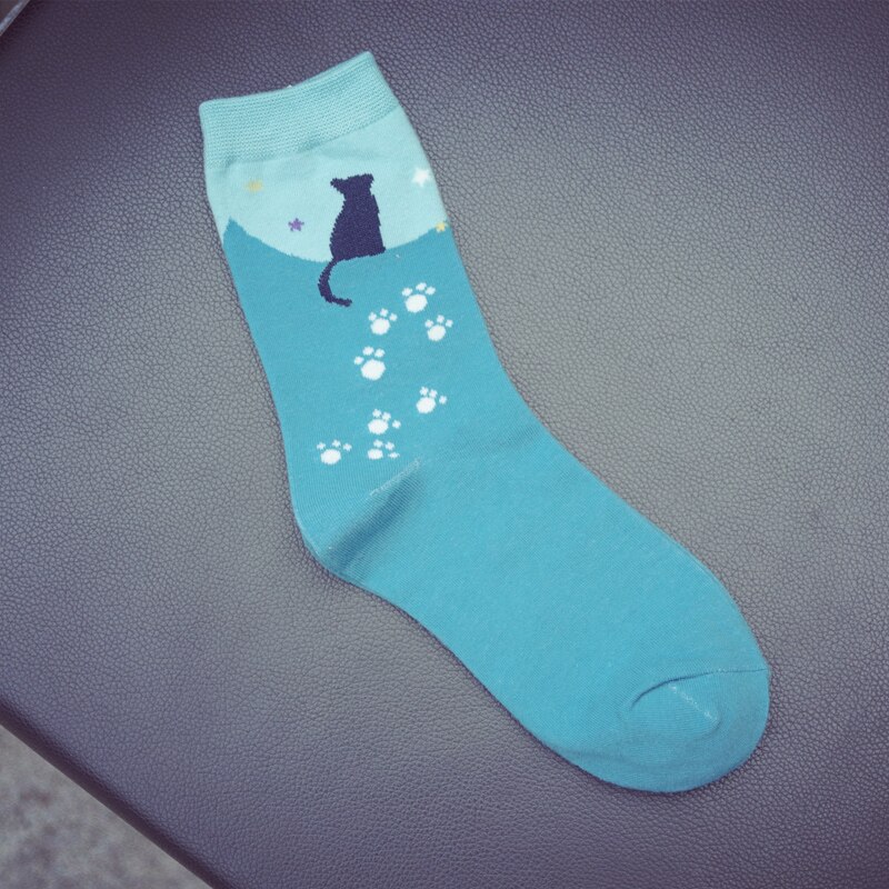 Vinter höst kvinnor i tubstrumpa japansk stil katt dam strumpor bomull 35-40 euro: 1