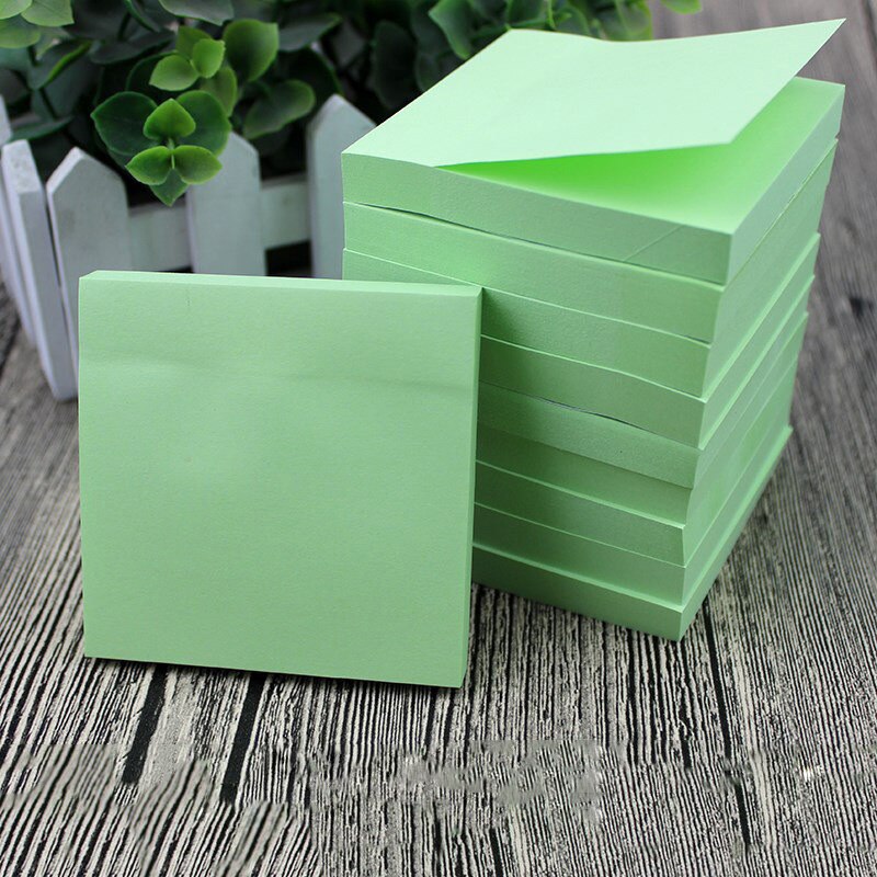 100 Sheets Cute Kawaii Sticky Notes Memo Pad Stationery Pads Notepad It Stationary office accessories Note papeleria Posted: Green