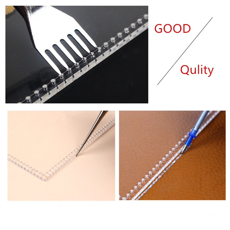1 uppsättning akrylmall läder sömnad mönster diy gör lång plånbok dam koppling handväska läder hantverktyg 20*9.5*2cm