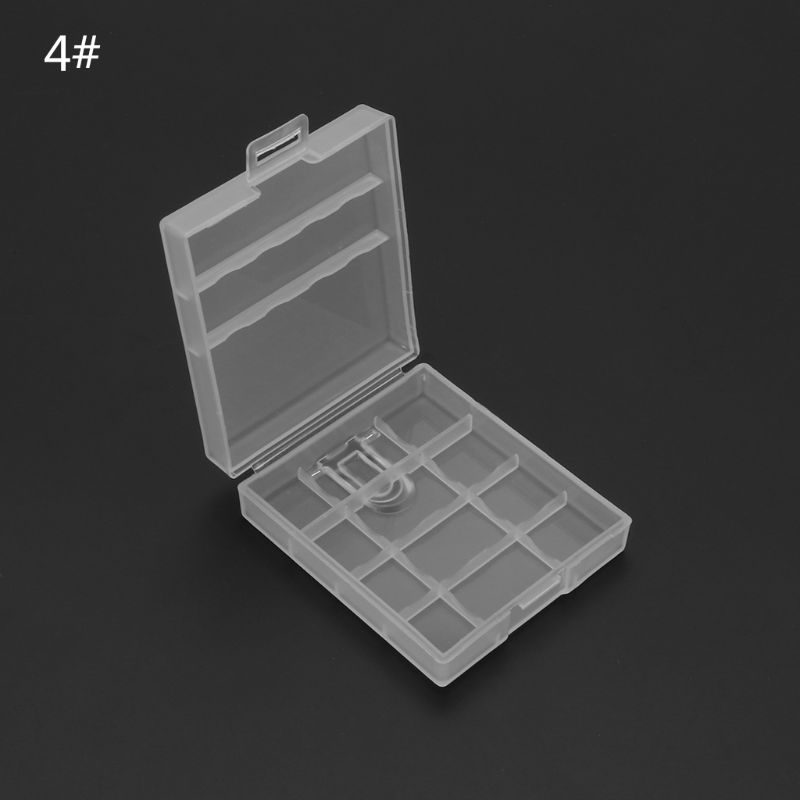 Hard Plastic Transparent Storage Box Case Cover Holder For AA / AAA Battery