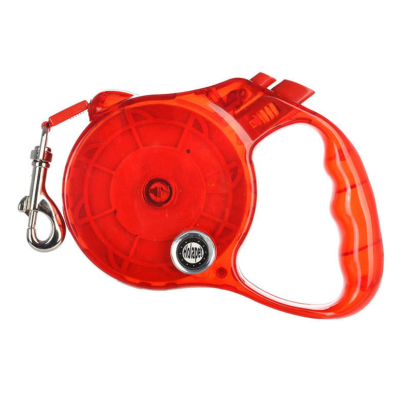 Transparent Reflective Dog Leashes For Large Dogs Automatic Extending Traction Rope Retractable Big Dog Leash Pet Walking Leads: RED / 5 M