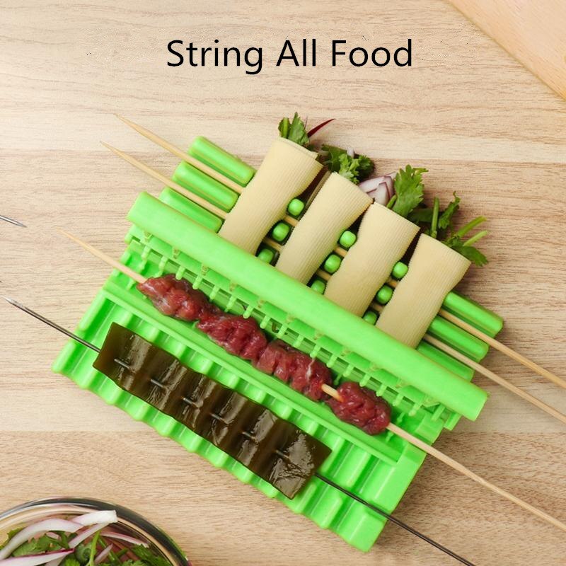 Manual Sign Meat Wearer Vegetables Food String Grill Multi Skewers Kebab Maker Barbecue Stringer Outdoor BBQ Lazy Gadget