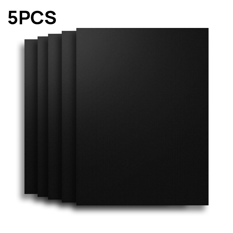 TESHOM Grill Mat Set of 5 Heavy Duty BBQ Grill Mats Non Stick, BBQ Grill Baking Mats Reusable Barbecue Grilling Accessories: Black 5pcs
