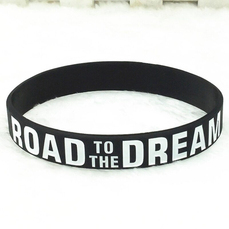 Siliconen Rubber Band Elastische Inspirational Armbanden "Weg Naar De Droom" "Never Give Up" Motivatie Armbanden